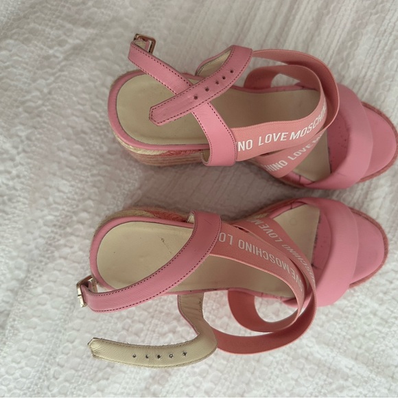 Love Moschino Pink Wedge Sandals - Picture 6 of 7